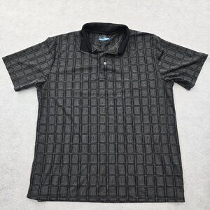 PGA Tour Short Sleeve Performance Golf Polo Shirt Mens Size XL Grid Pattern
